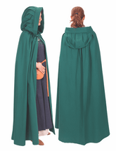DINA Cotton F.Green Hooded Cloak – Medieval Viking Timeless Elegance and Practicality